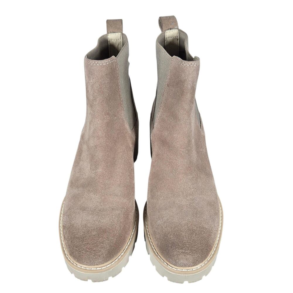 Dolce Vita Haddie Boots Womens Size 7.5 Suede Leather Chelsea Lug Sole Block - Picture 5 of 11